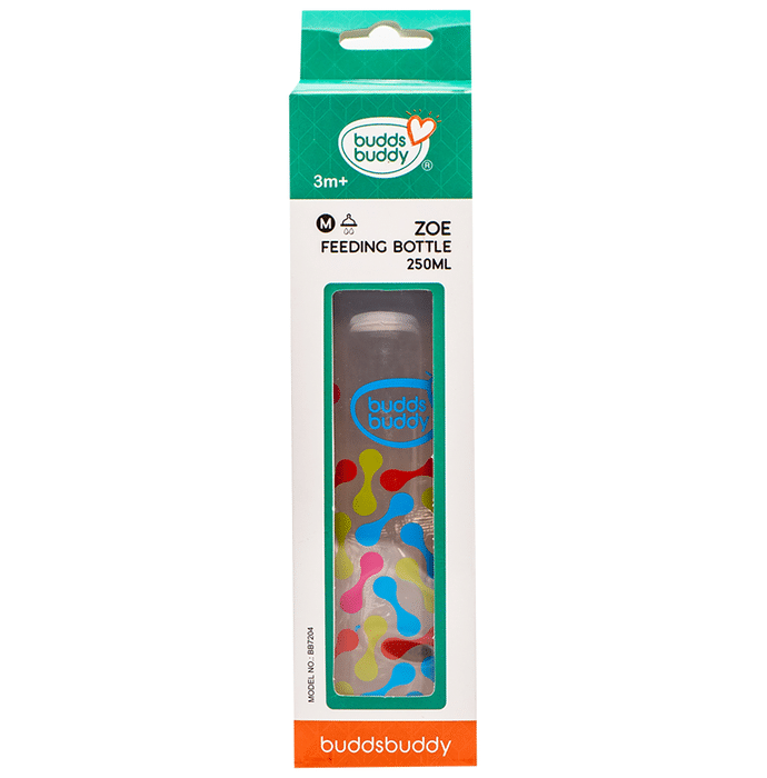 Buddsbuddy BB7204 Zoe 3m+ Feeding Bottle Blue Medium