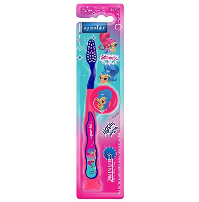 Aquawhite Jiggle Wiggle Toothbrush Pink Shimmer and Shine