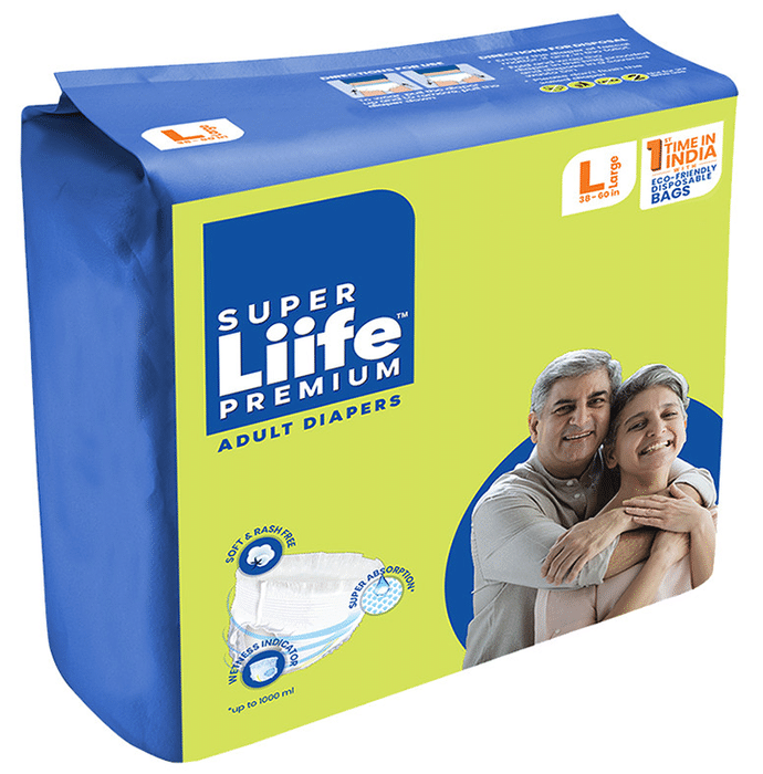 Super Liife Premium Adult Diaper (20 Each) Large