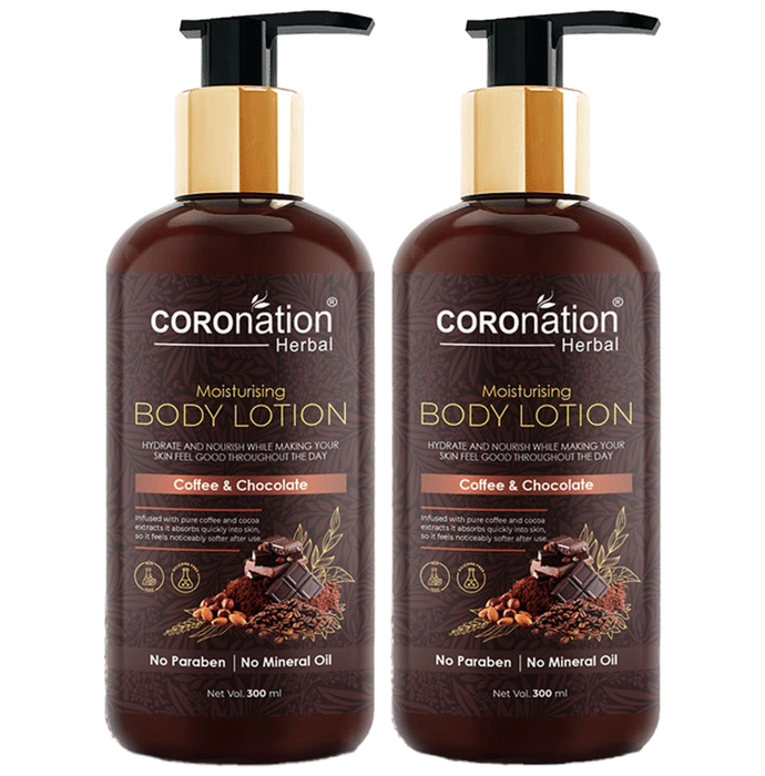Coronation Herbal Coffee and Chocolate Moisturising Body Lotion (300ml Each)
