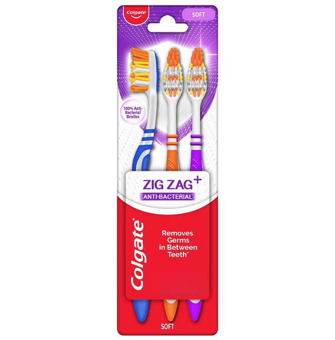 Colgate Zig Zag+ Anti-Bacterial Bristle Soft Toothbrush
