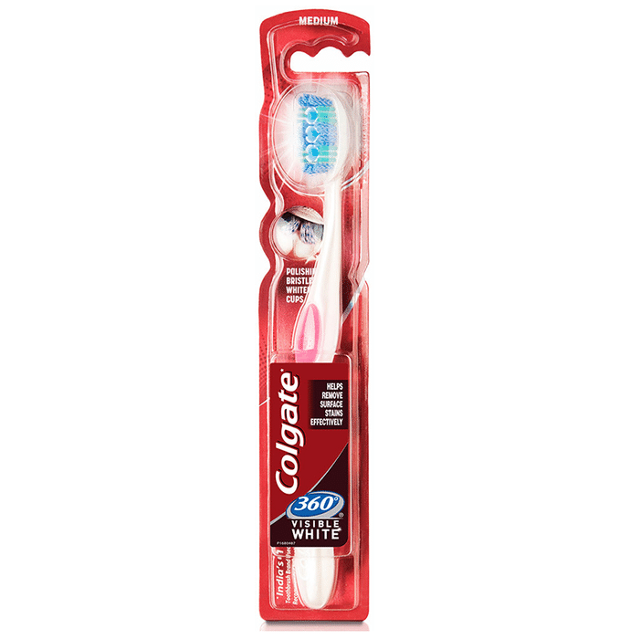 Colgate 360 Visible White Toothbrush Medium