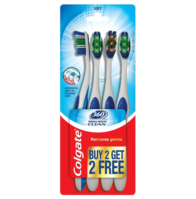 Colgate Colgate 360 Degree Whole Mouth Clean Toothbrush (Buy 2 Get 2 Free)