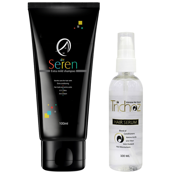 Ethicare Remedies Combo Pack of Seren Extra Mild Shampoo 100ml & Trichoz Intensive Hair Serum 100ml