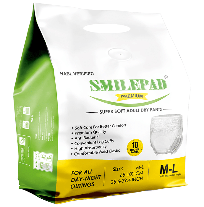 Smilepad Premium Super Soft Adult Dry Pant Diaper Medium & Large