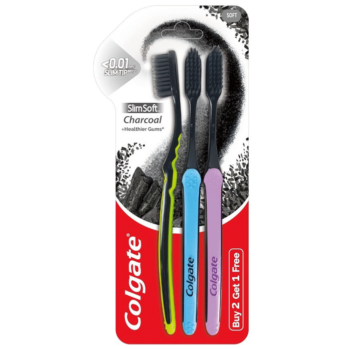 Colgate Slim Soft Toothbrush Charcoal Buy 4 Get 2 Free