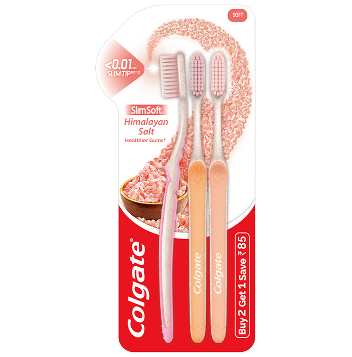 Colgate Slim Soft Toothbrush Himalayan Salt Buy 2 Get 1 Free