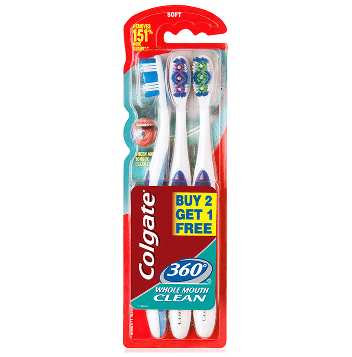 Colgate 360 Whole Mouth Clean Toothbrush ( Buy 2 Get 1 Free)