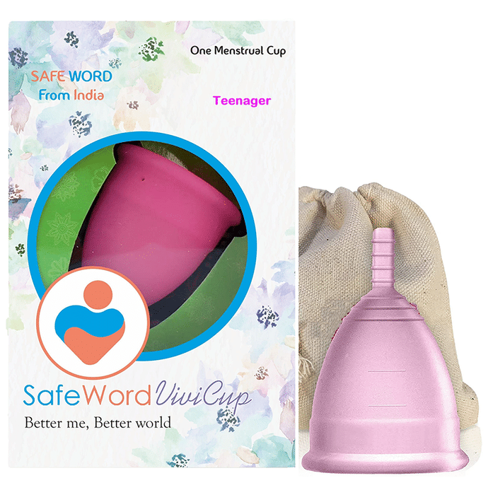 SafeWord Vivi Cup Premium Menstrual Cup Teenager Pink