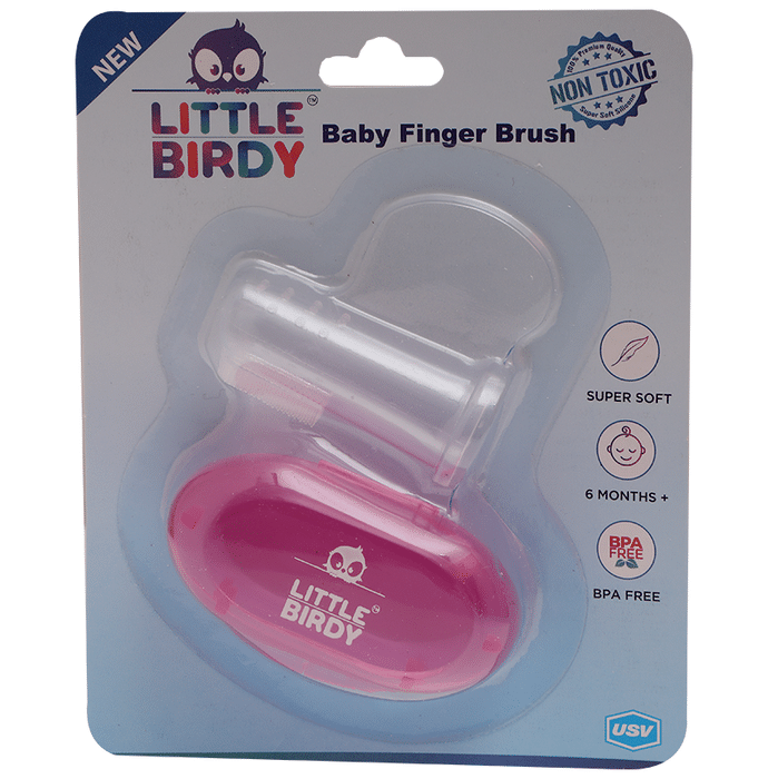 Little Birdy Baby Finger Brush Pink 6 Months +