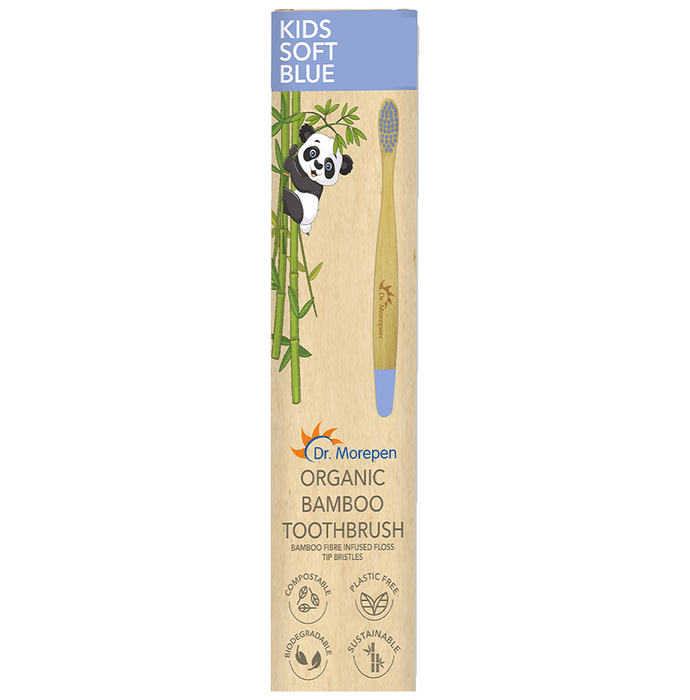 Dr. Morepen Organic Bamboo Toothbrush Kids Soft Blue