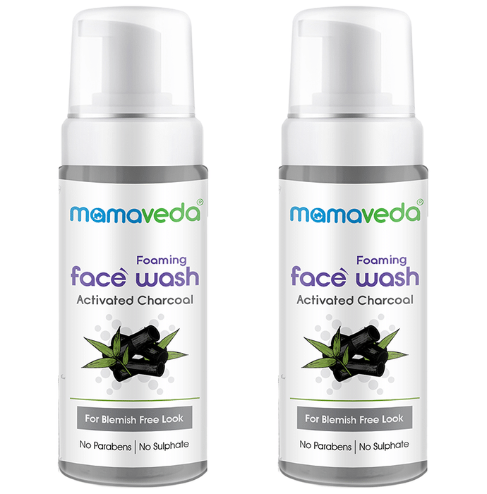 Mamaveda Activated Charcoal Foaming Face Wash (160ml Each)