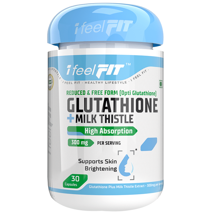 iFeelFIT Reduced & Free Form (Opti Glutathione) Glutathione + Milk Thistle High Absorption Capsule