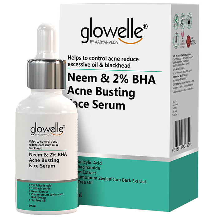 Aryanveda Glowelle Neem & 2% BHA Acen Busting Face Serum