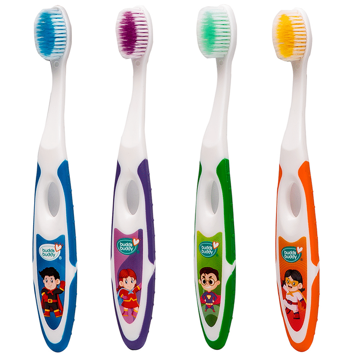 Buddsbuddy Cartoon Kids Soft Bristles Tooth Brush 2yrs+ Multicolor
