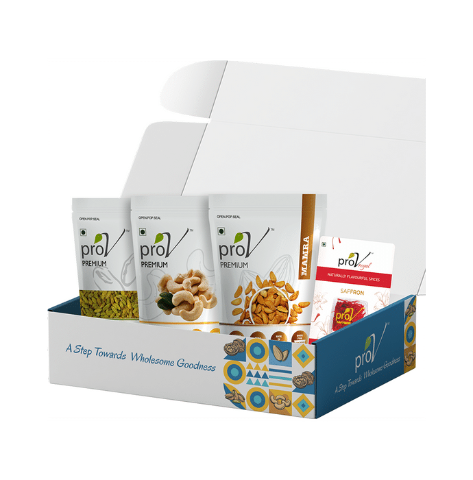 Prov Combo Pack of Premium Raisins, Premium Cashew, Premium Mamra (250gm Each) and Regal Saffron 1gm