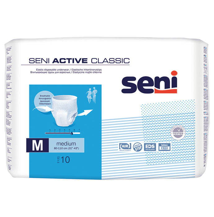 Seni Active Classic Elastic Disposable Underwear Medium
