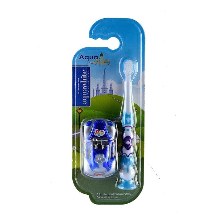 Aquawhite Aqua Ville Toothbrush Blue with Car Toy
