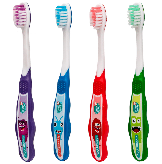 Buddsbuddy Monsters Cartoon Kids Soft Bristles Tooth Brush 3yrs Multicolor