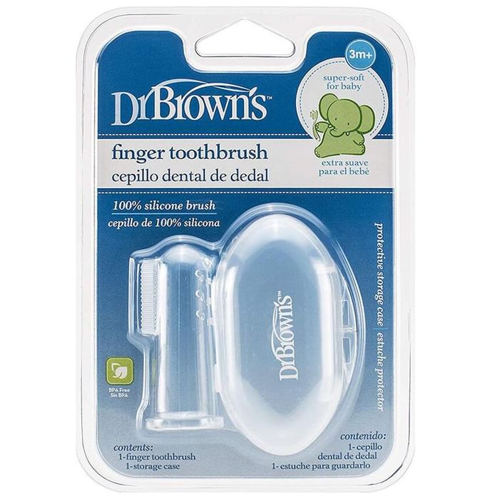 Dr Brown's Silicone Finger Toothbrush with Case 3M+