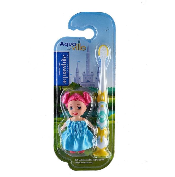 Aquawhite Aqua Ville Toothbrush Yellow with Doll Toy