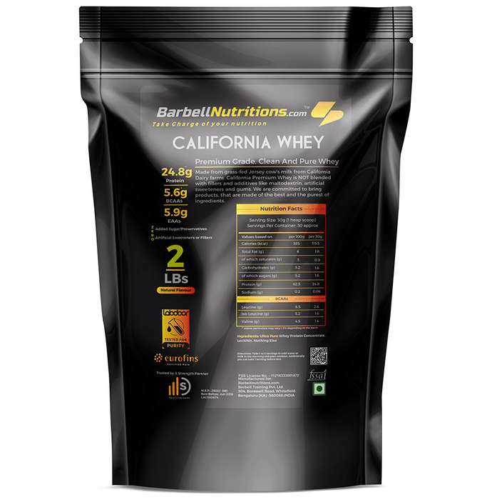 Barbell Nutritions California Whey Protein Natural