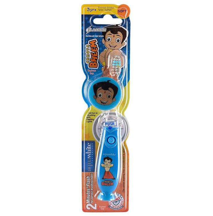 Aquawhite Kids Timer Flashhh Light Toothbrush with Hygiene Cap Blue