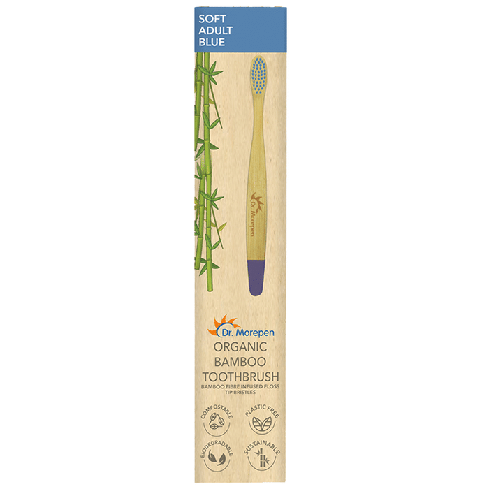 Dr. Morepen Organic Bamboo Toothbrush Adult Soft Blue