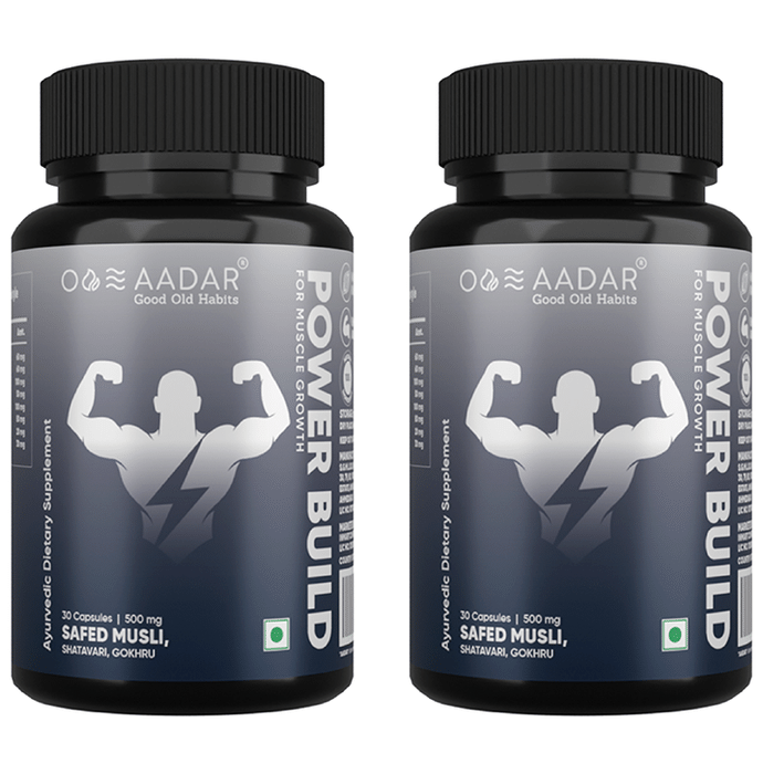 Aadar Power Build for Muscle Growth 500mg Capsule (30 Each)