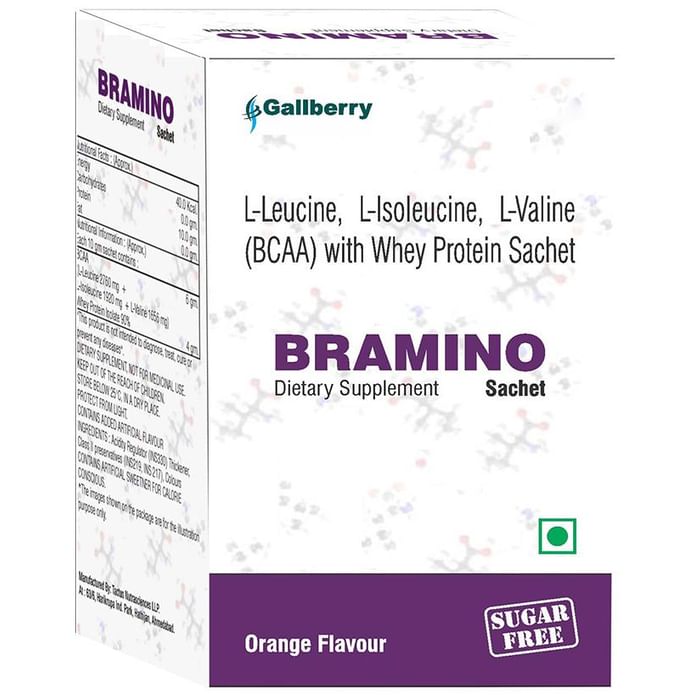 Bramino Whey Protein Sachet Orange Sugar Free