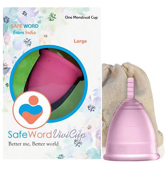 SafeWord Vivi Cup Premium Menstrual Cup Large Pink