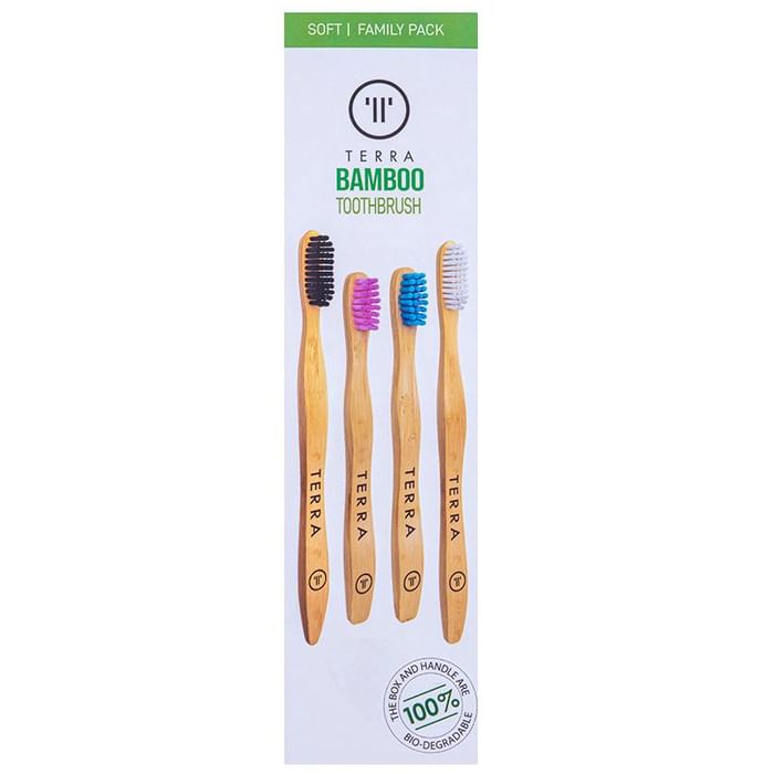 Terra Family Pack (2 Adult+2 Kids) Bamboo Toothbrush