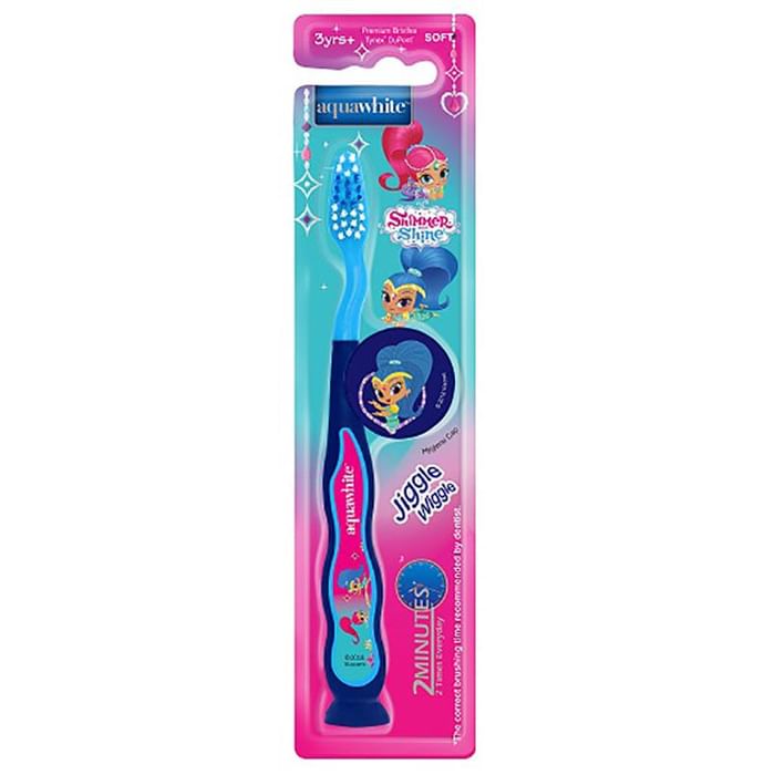Aquawhite Jiggle Wiggle Toothbrush Blue Shimmer and Shine