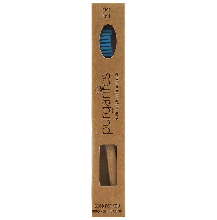 Purganics Bamboo Toothbrush for Kids Blue Soft