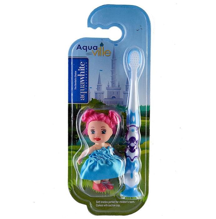 Aquawhite Aqua Ville Toothbrush Blue with Doll Toy