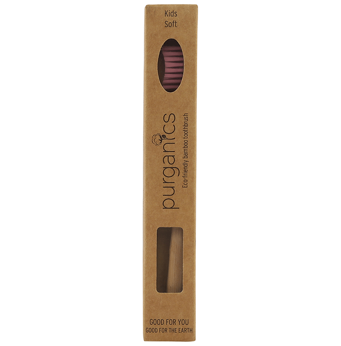 Purganics Bamboo Toothbrush for Kids Pink Soft