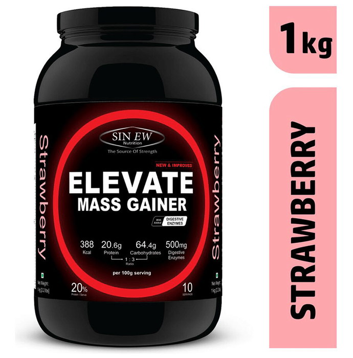 Sinew Nutrition Elevate Mass Gainer with DigiEnzymes Strawberry