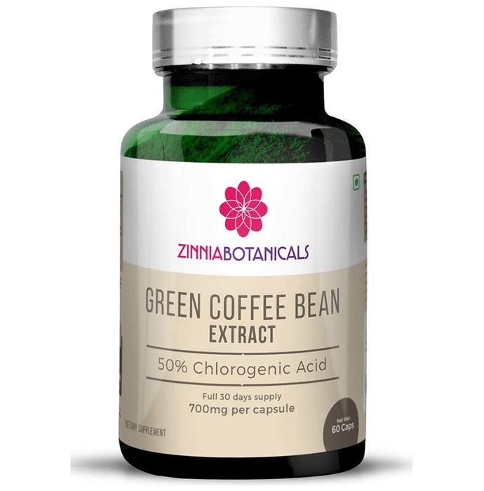 Zinnia Botanicals Green Coffee Bean Supplement 700mg Capsule