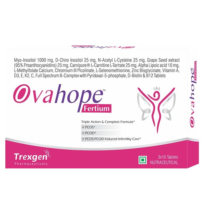 Trexgen Ovahope Fertium PCOS PCOD Infertility Tablet