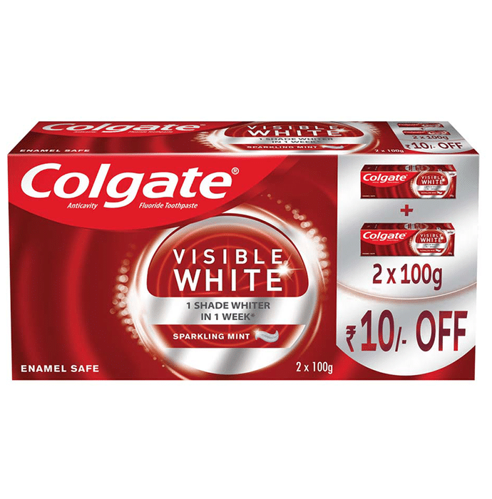 Colgate Visible White Anticavity Toothpaste (100gm Each)