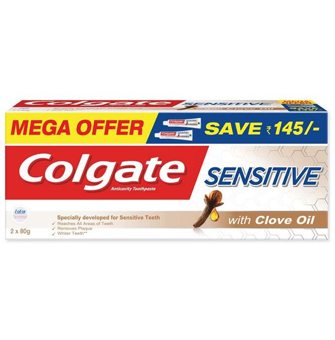 Colgate Sensitive Anticavity Toothpaste with Clove Oil (Mega Offer 2*80gm)
