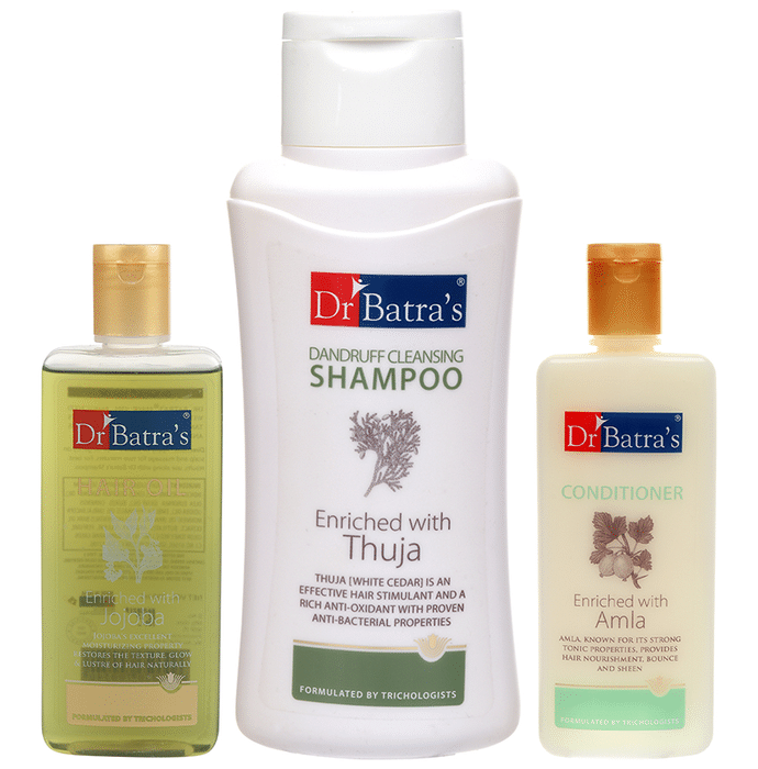 Dr Batra's Combo Pack of Hair Oil 200ml, Dandruff Cleansing Shampoo 500ml and Conditioner 200ml