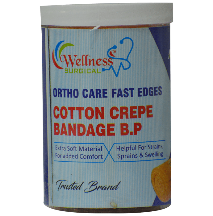 Wellness Surgical Ortho Care Fast Edges Cotton Crepe Bandage 8cm x 4m