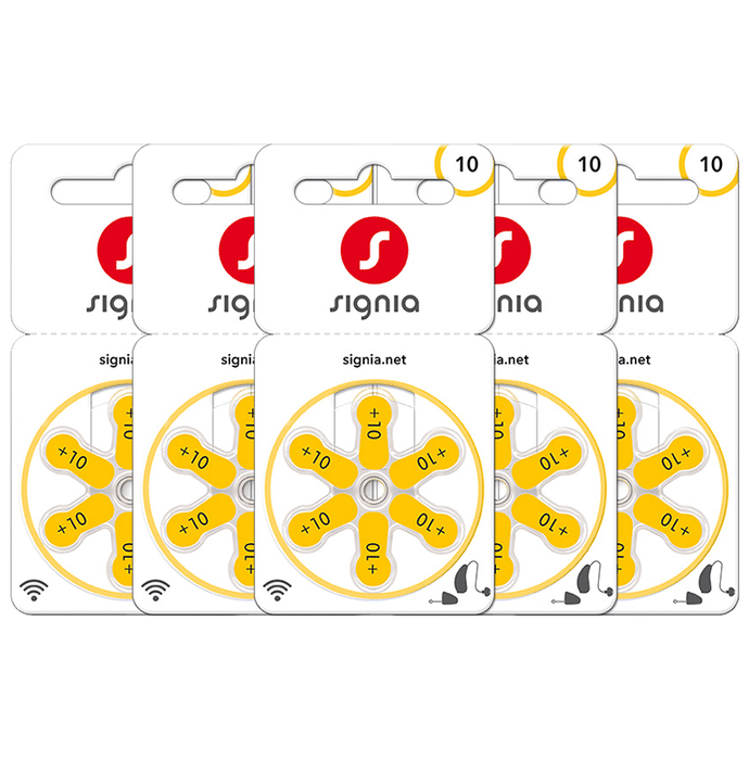 Signia Size 10 Hearing Aid Battery Size 10(6 Each)