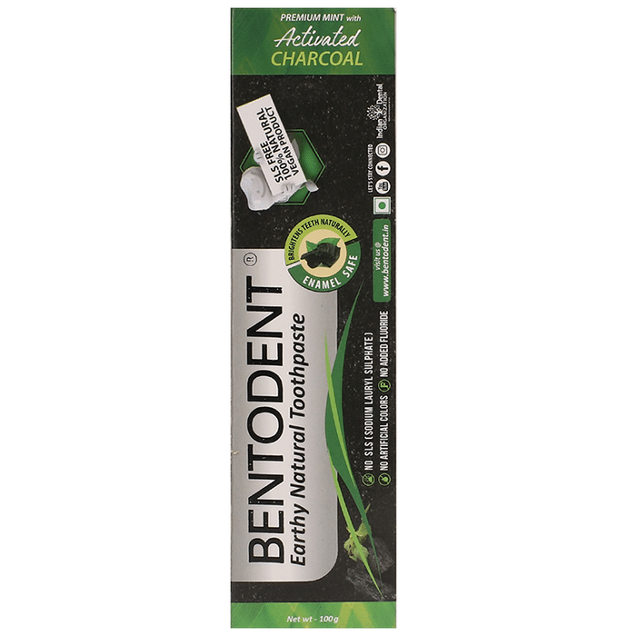 Bentodent Earthy Natural Toothpaste Premium Mint with Activated Charcoal
