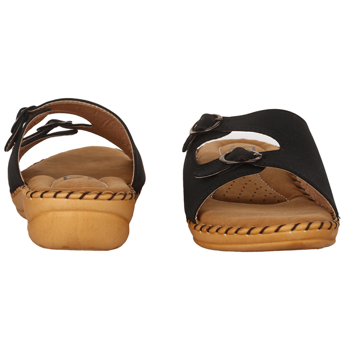 Trase Doctor Ortho Slippers for Women & Girls Light weight, Soft Footbed with Flip Flops 9 UK Black 007
