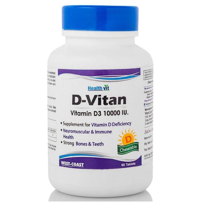 HealthVit D-Vitan Vitamin D3 10000 IU Tablet