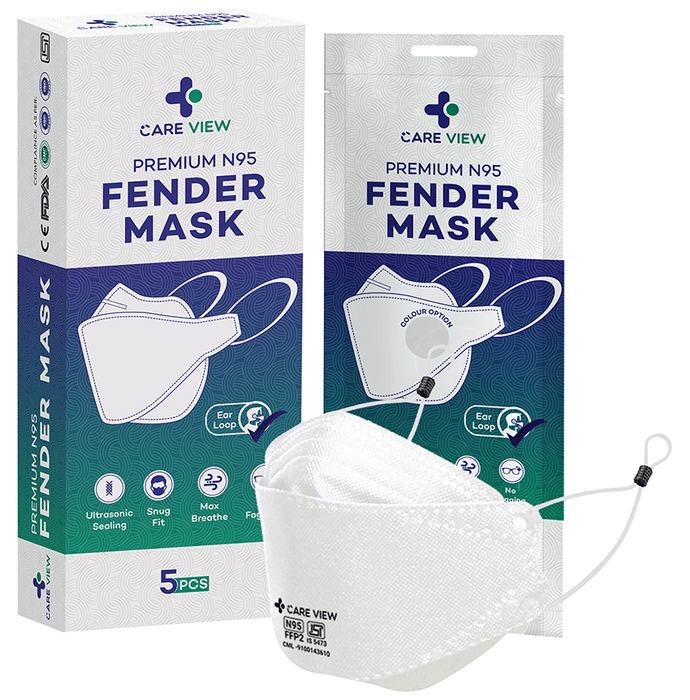 Care View Anti Pollution Premium N95 Fender Mask Ear Loop Style White