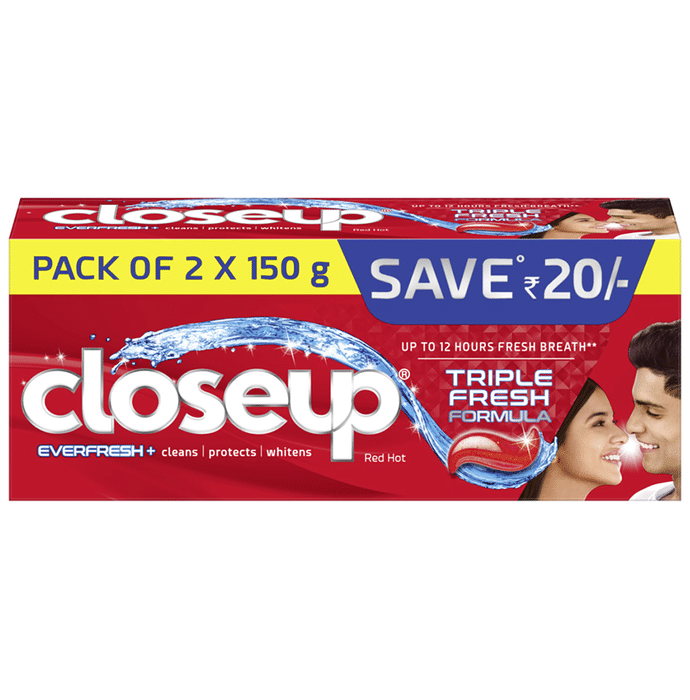 Closeup Everfresh+ Red Hot Toothpaste (150gm Each)