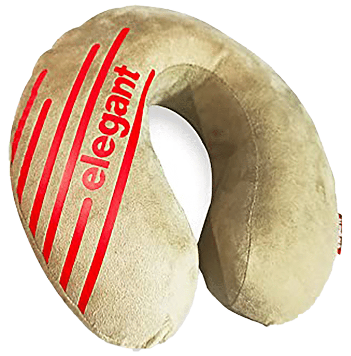 Elegant Cross Travel Pillow Beige